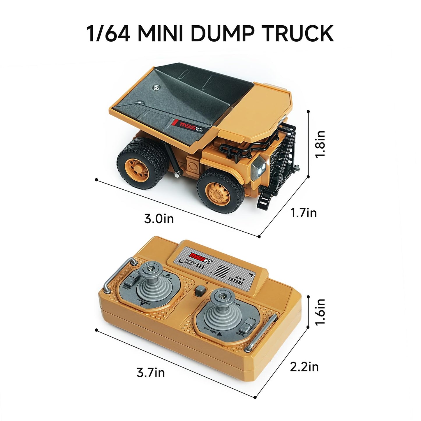 1/64 Bluetooth RC Mini Metal Dump Truck Rechargeable | KrabGame - KrabGame