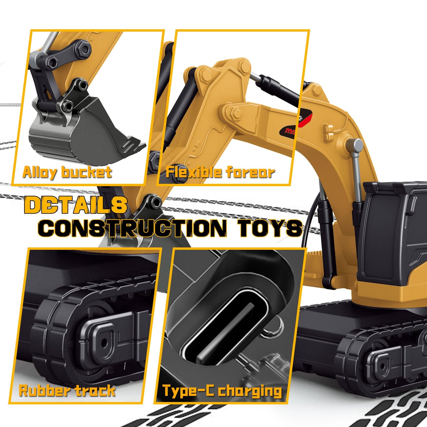 1/64 Bluetooth RC Mini Metal Excavator Rechargeable | KrabGame - KrabGame