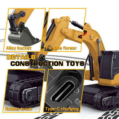 1/64 Bluetooth RC Mini Metal Excavator Rechargeable | KrabGame - KrabGame