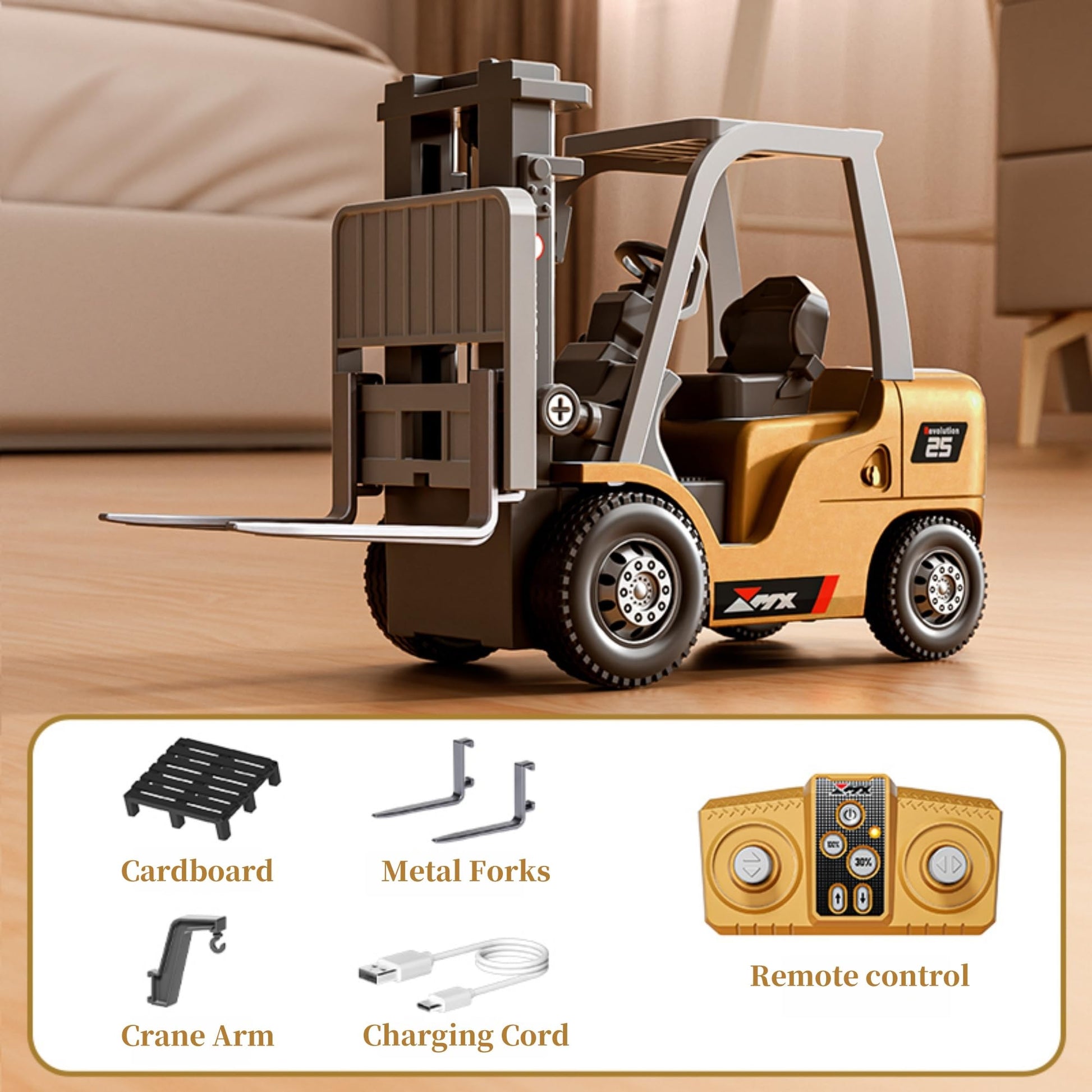 1/64 Bluetooth RC Mini Metal Forklift Truck Rechargeable | KrabGame - KrabGame