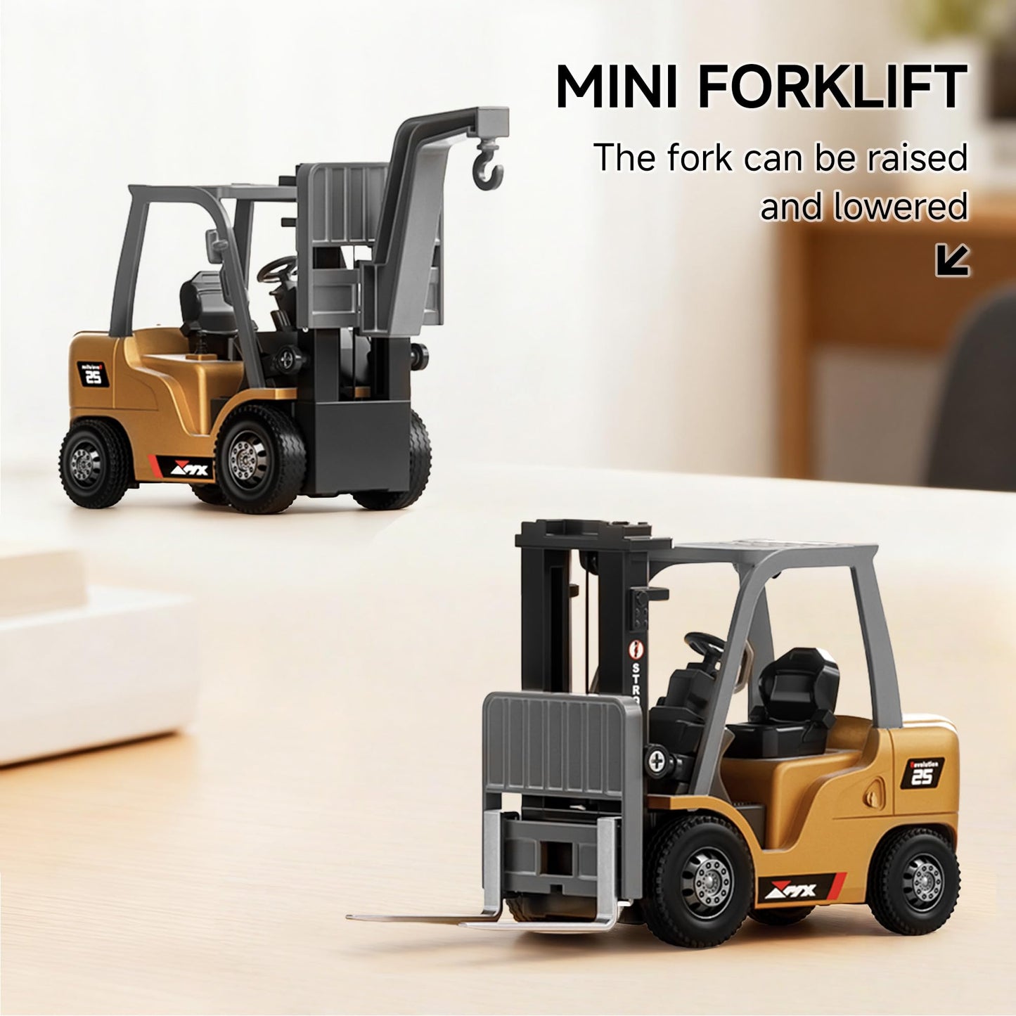1/64 Bluetooth RC Mini Metal Forklift Truck Rechargeable | KrabGame - KrabGame