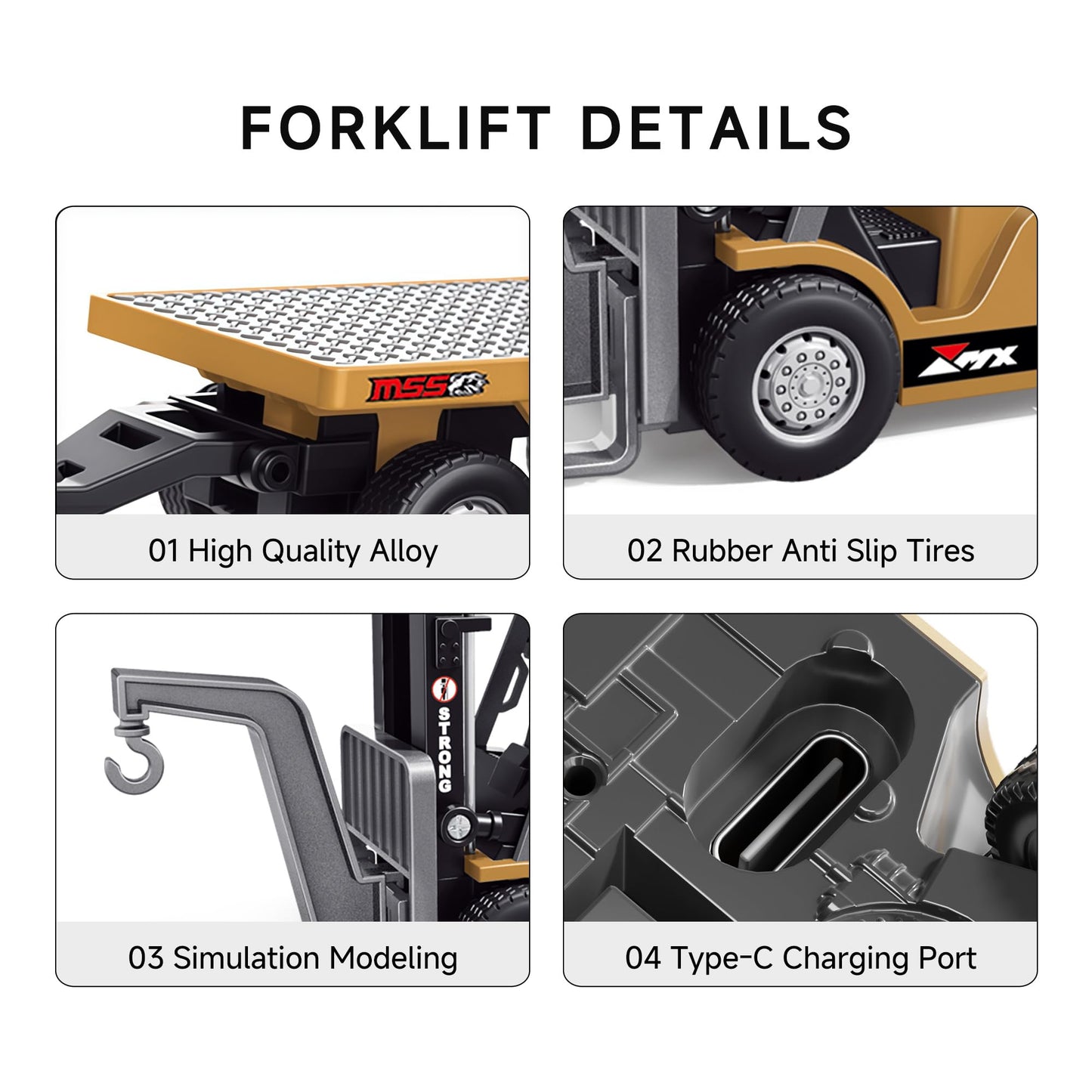 1/64 Bluetooth RC Mini Metal Forklift Truck Rechargeable | KrabGame - KrabGame