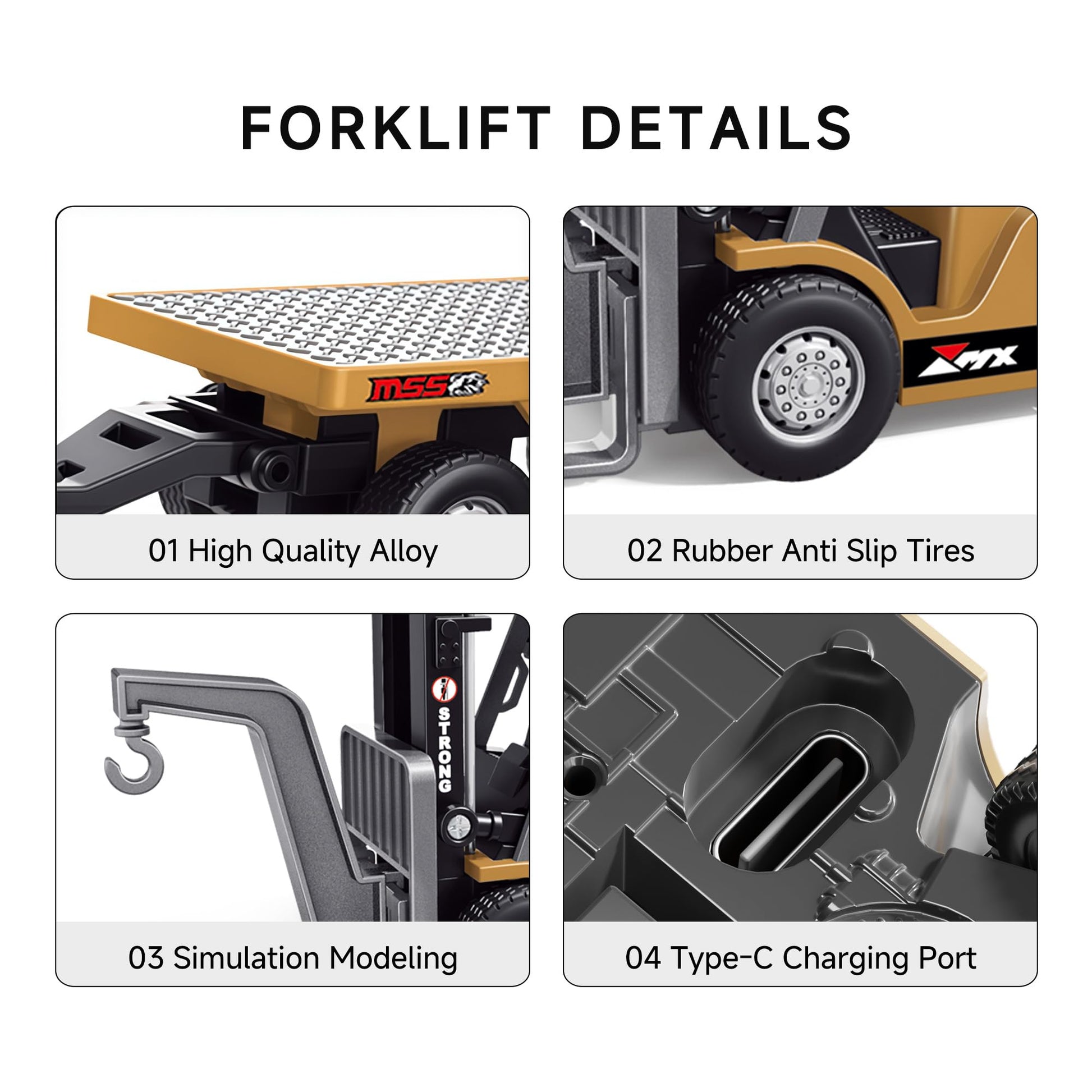 1/64 Bluetooth RC Mini Metal Forklift Truck Rechargeable | KrabGame - KrabGame