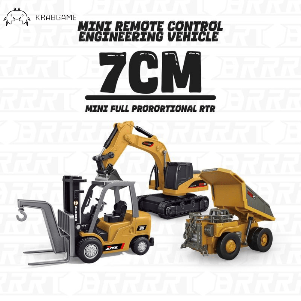 1/64 Mini Desktop Remote Control Forklift Excavator Dump Truck | KrabGame - KrabGame