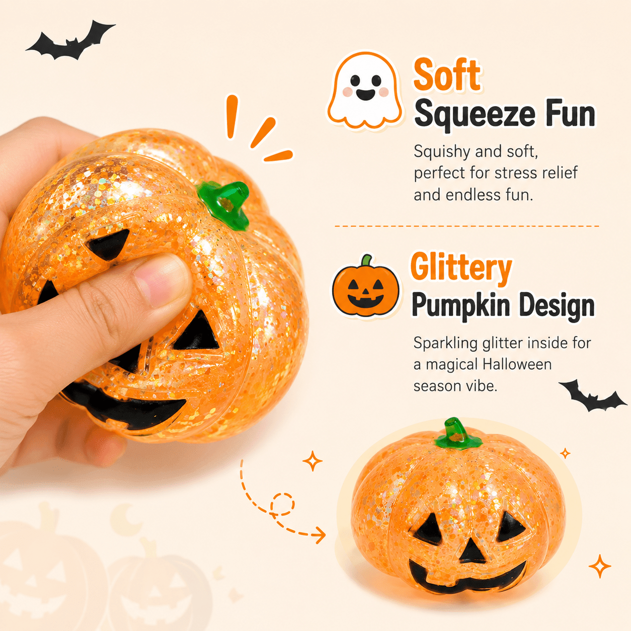Cute Pumpkin Squishy Toy for Halloween - KrabGame