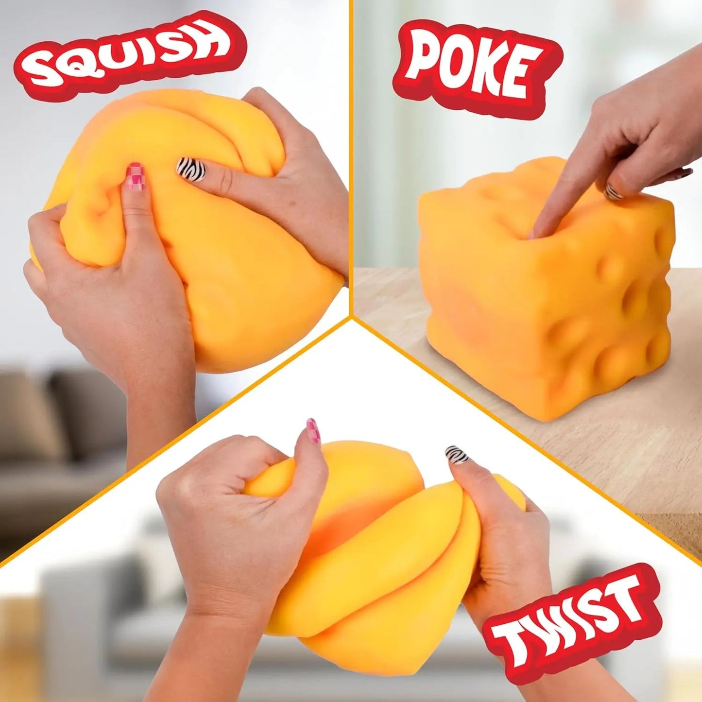 Giant Cheese Squishy Slow Rise Stress Block - KrabGame