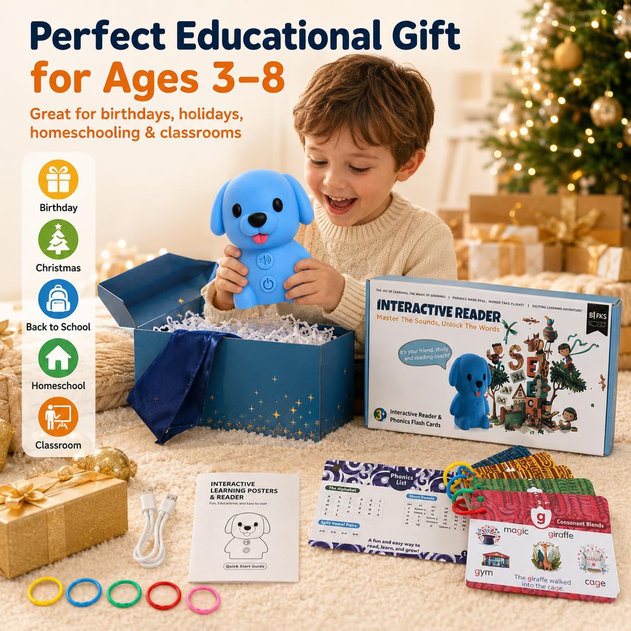 Interactive Reader Dog - Phonics Learning Toy - KrabGame
