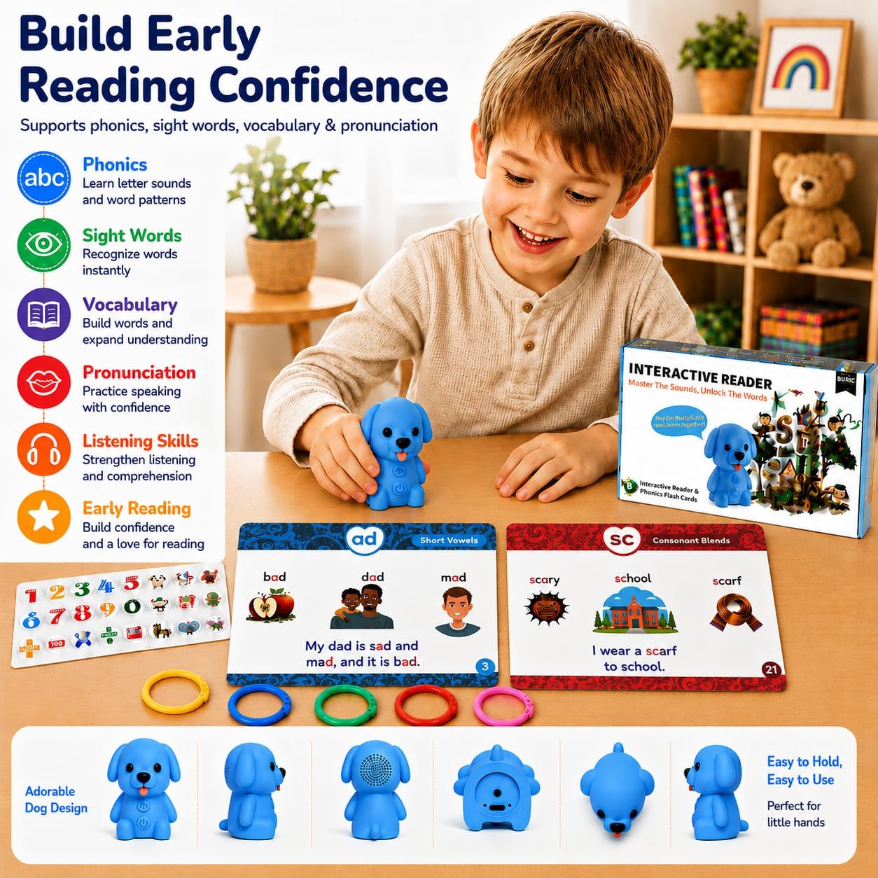 Interactive Reader Dog - Phonics Learning Toy - KrabGame