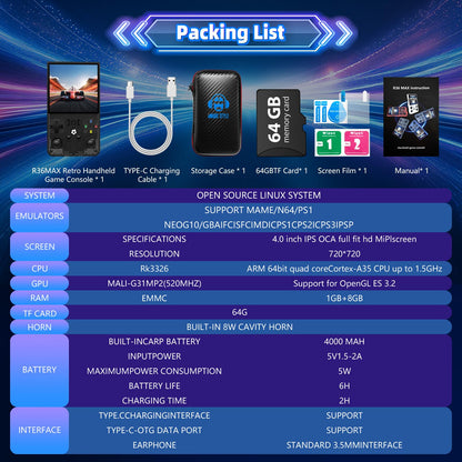 KRABGAME R36 Max Retro Handheld Game Console - KrabGame